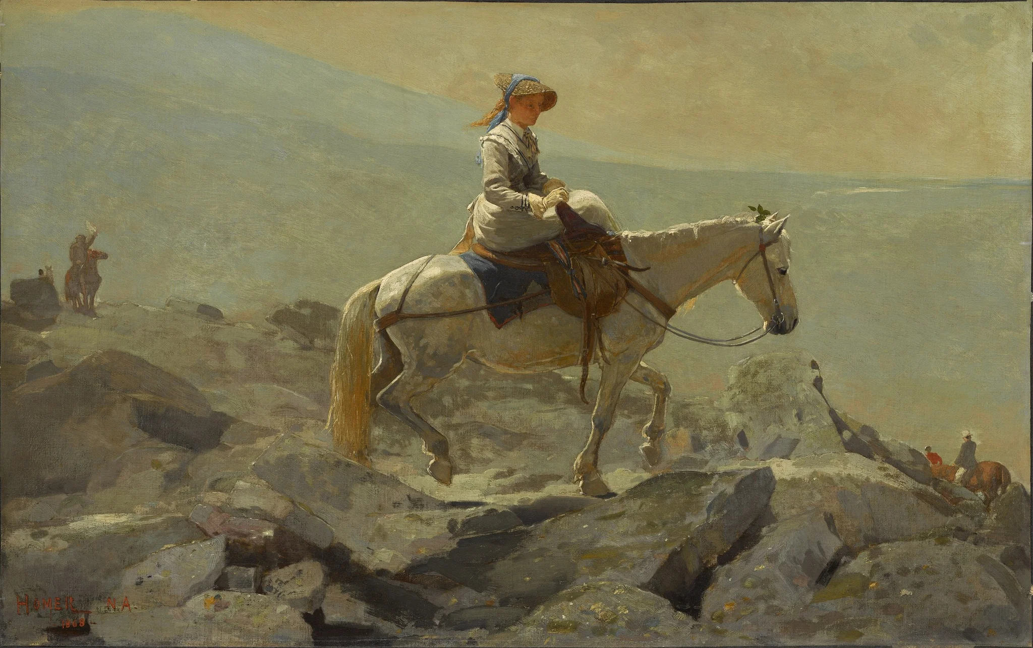 The Bridle Path, White Mountains, by Winslow Homer, oil, 1868