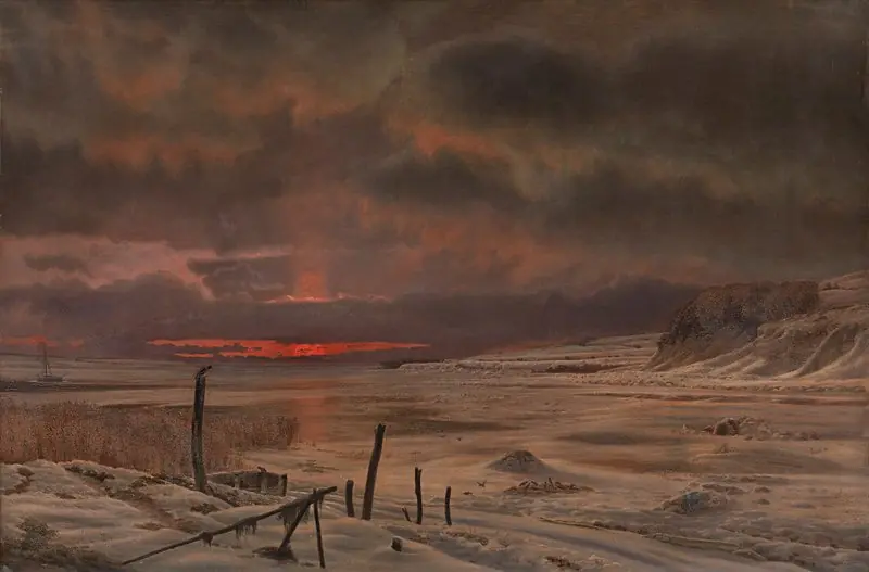 A Winter's Evening by a Danish Fiord