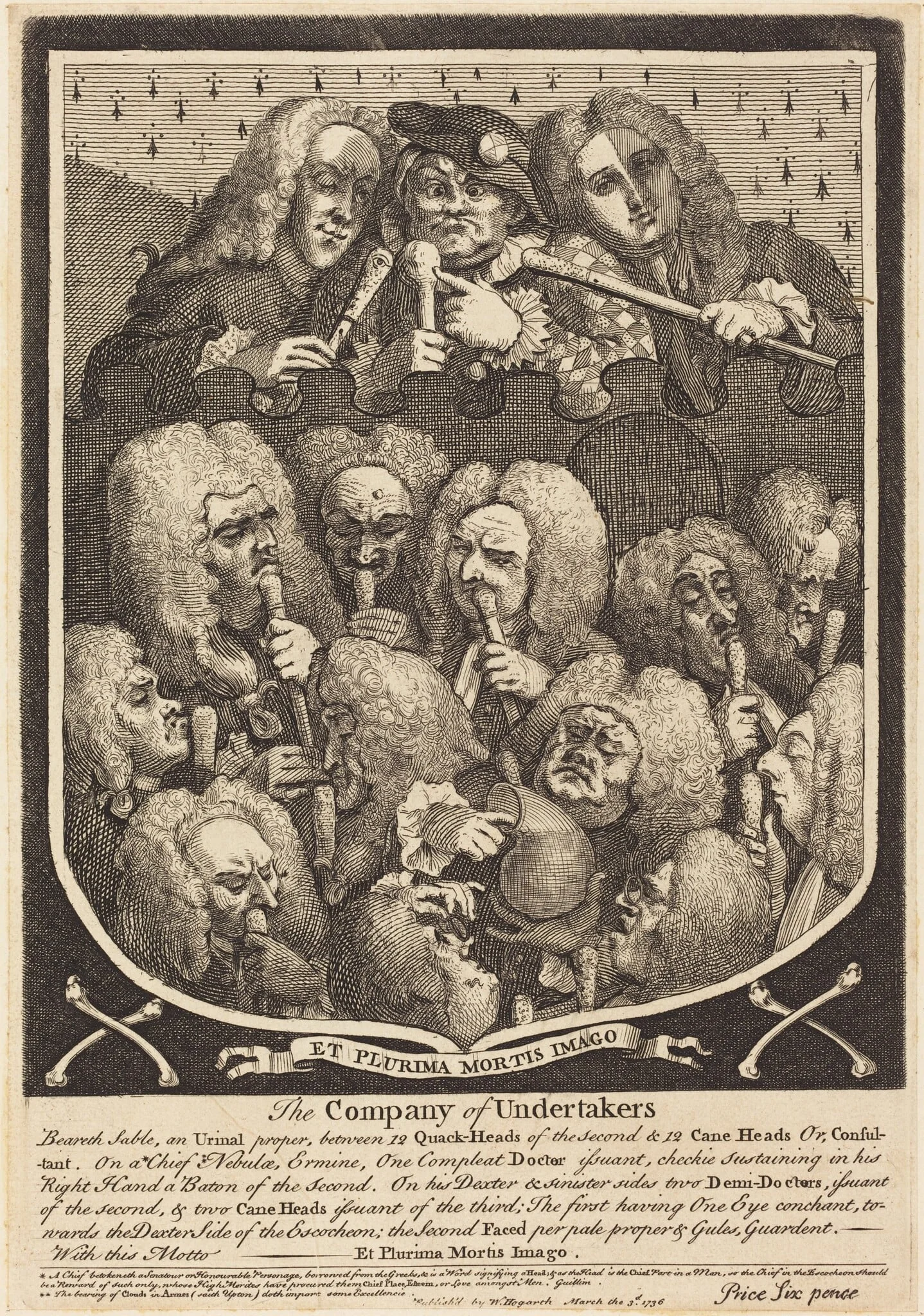 The Company of Undertakers, by William Hogarth, ink, 1736
