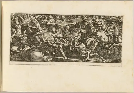 Cavalry Attack with Soldiers Fleeing