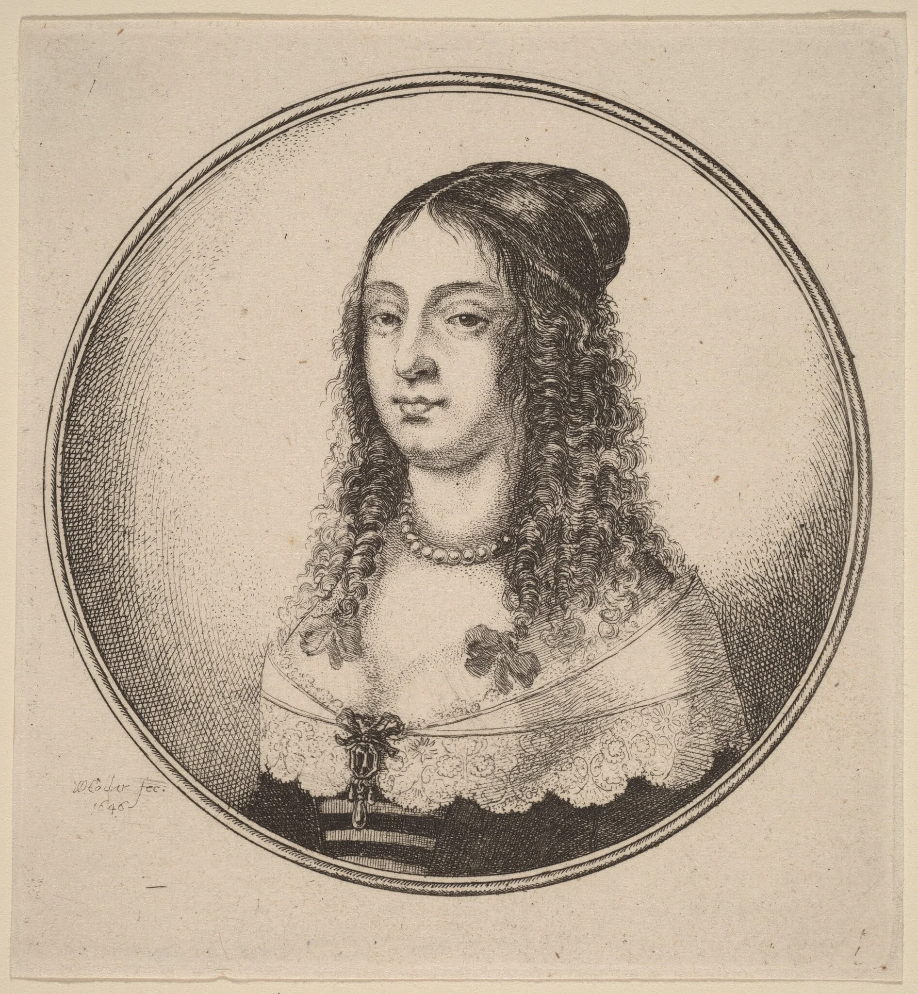 Lady with Ribbons on Curls