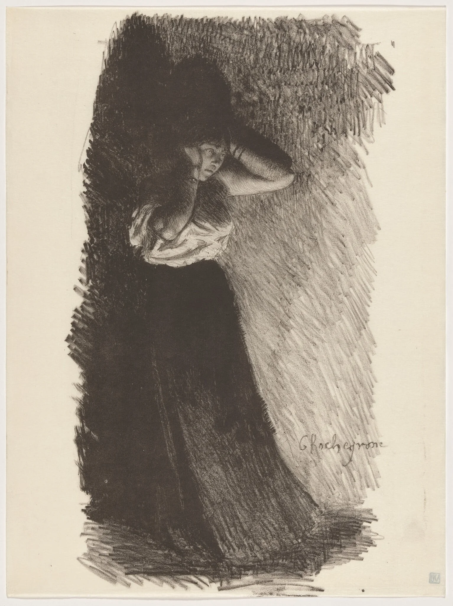 Etude, by Georges Rochegrosse, ink, 1895