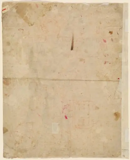 The Head of Saint George and Architectural Plans (verso)