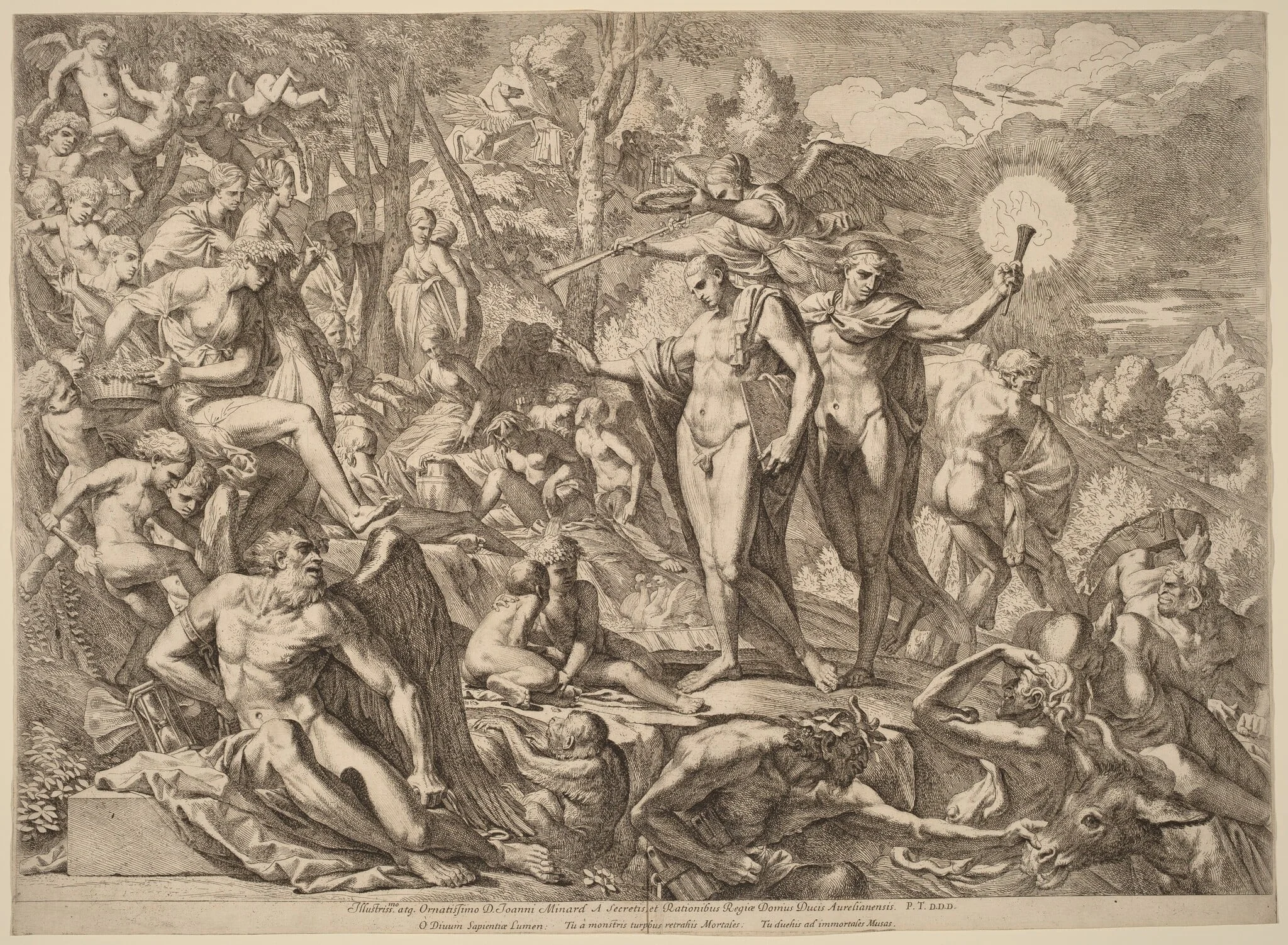 Parnassus, by Pietro Testa, ink, 1645
