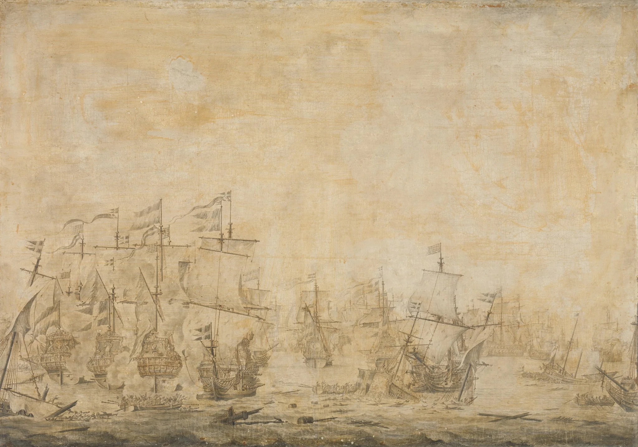 Battle between the Dutch and Swedish Fleets, in the Sound, 8 November 1658, by Unknown, unspecified, 1676