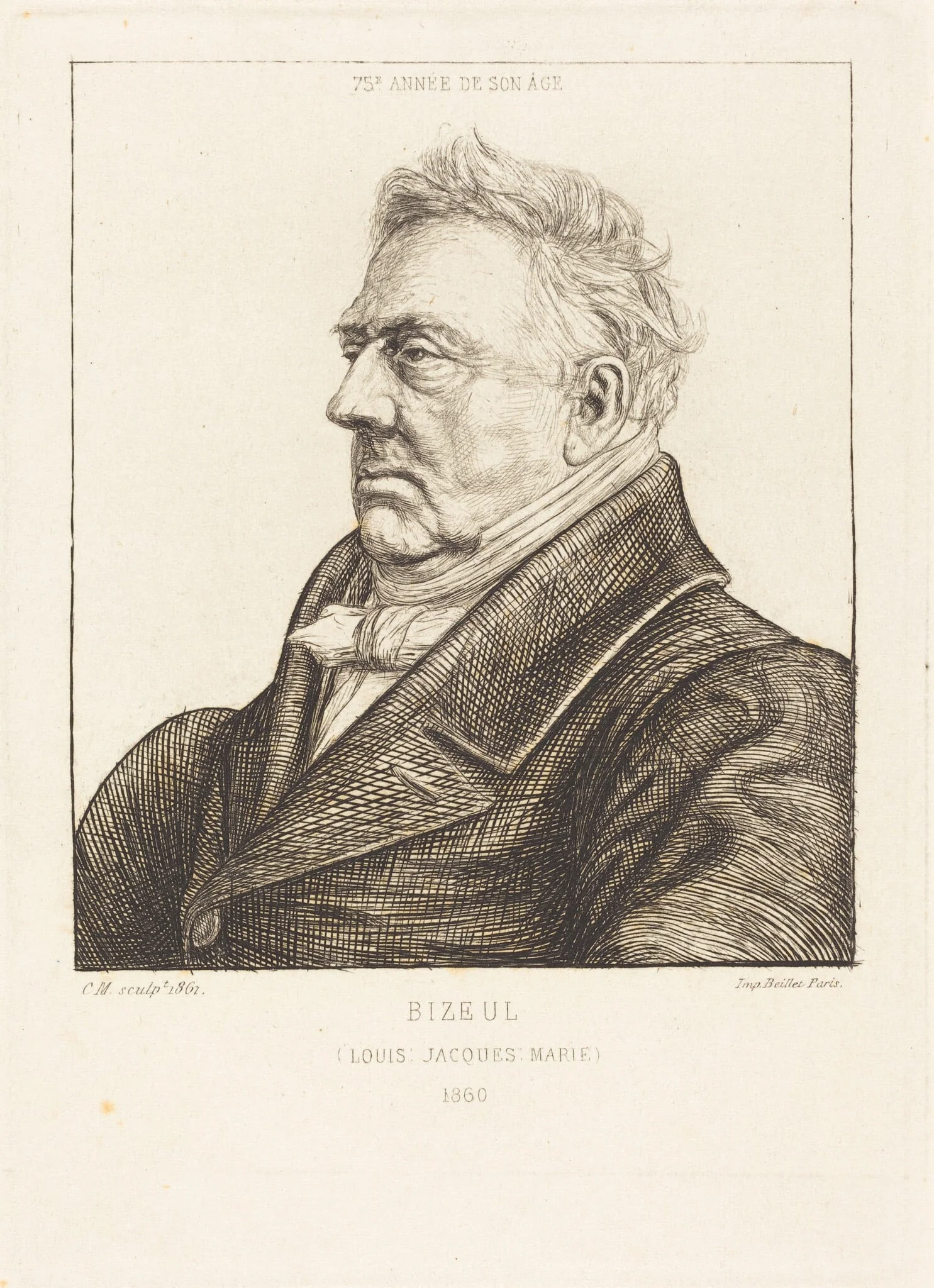 L.J.-Marie Bizeul, a Breton Archaeologist, by Charles Meryon, ink, 1861