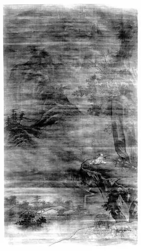 明 佚名 人物山水  軸|Scholar Admiring Autumn Scenery