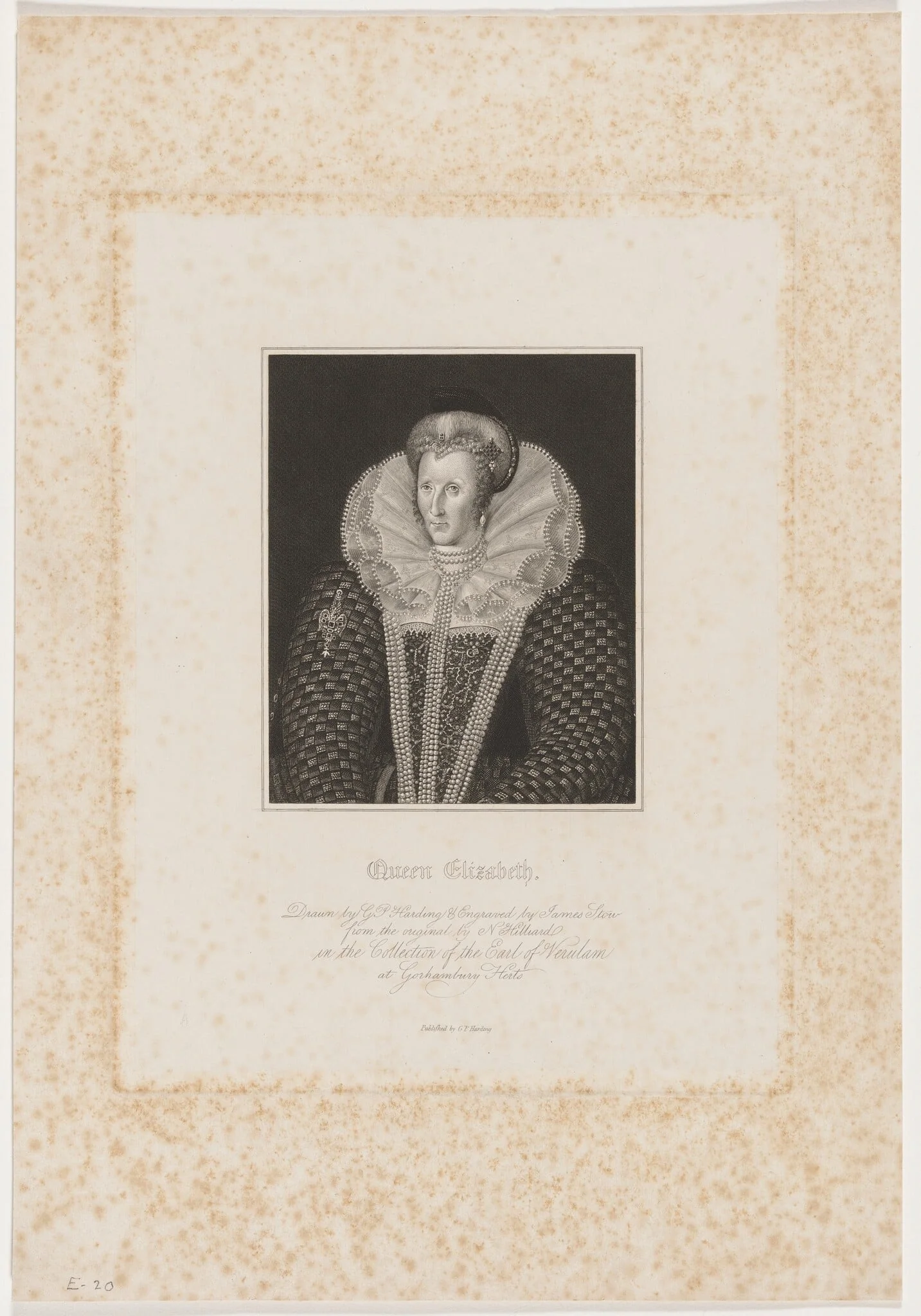 Queen Elizabeth, by James Stow, ink, 1795