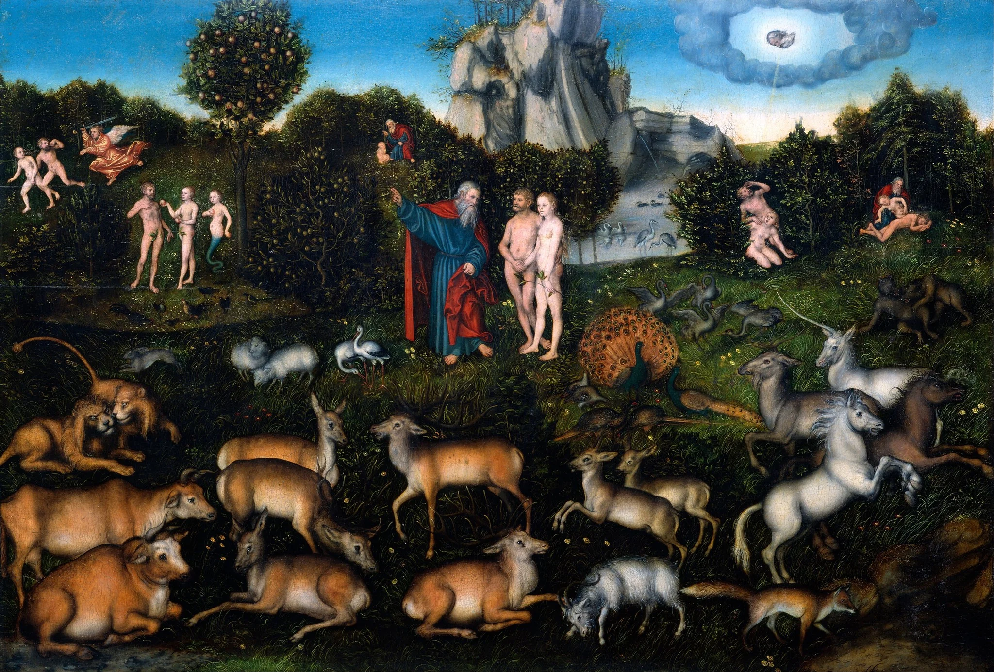 The Garden of Eden, by Lucas Cranach the Elder, oil, 1530