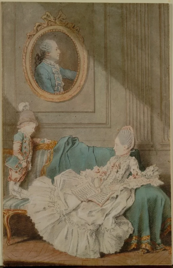 Madame Millin du Perreux and Her Son, with a Painted Portrait of Monsieur Jérôme-Robert Millin du Perreux