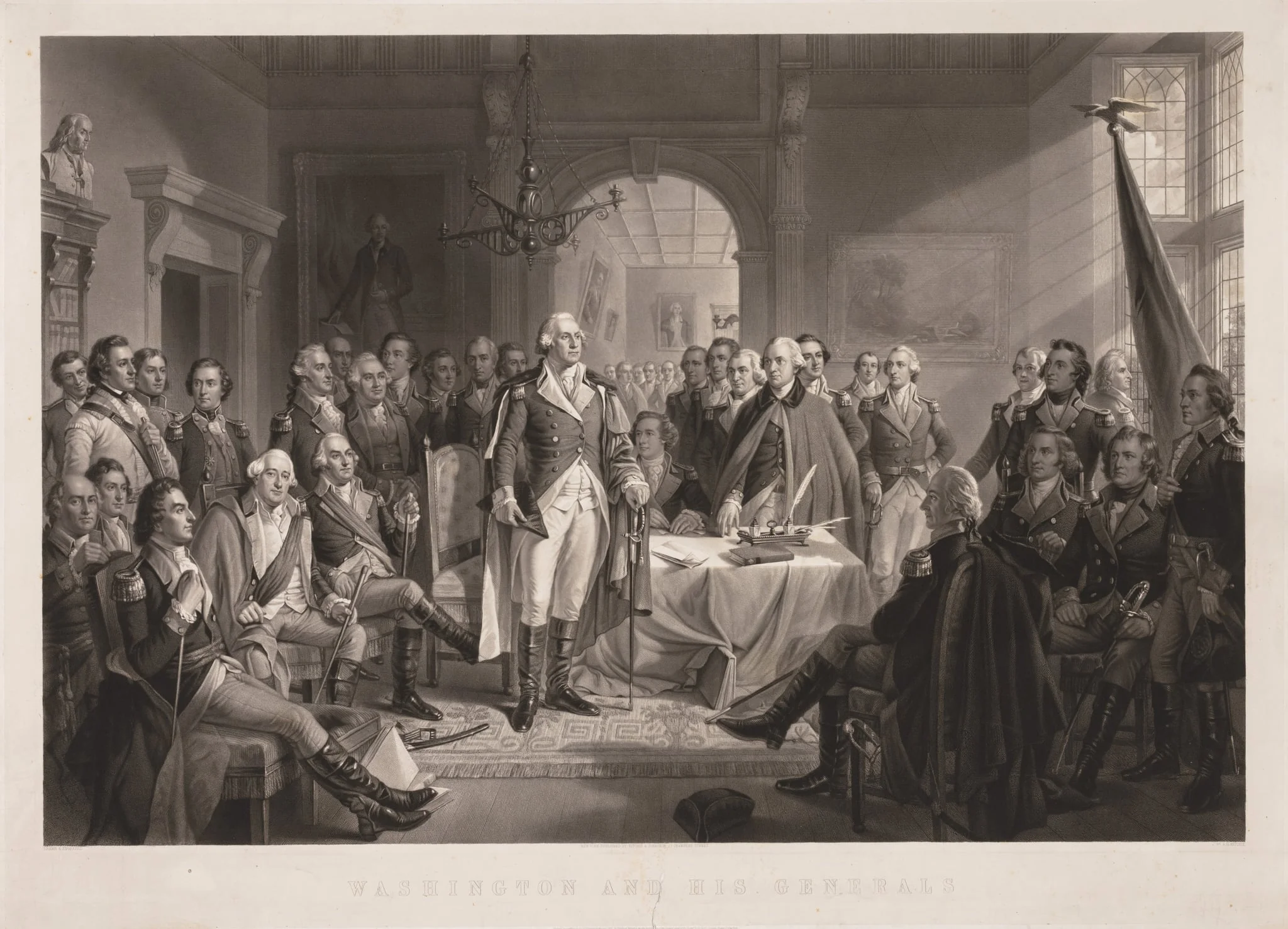 Washington and His Generals with Key, by Alexander Hay Ritchie, 1856