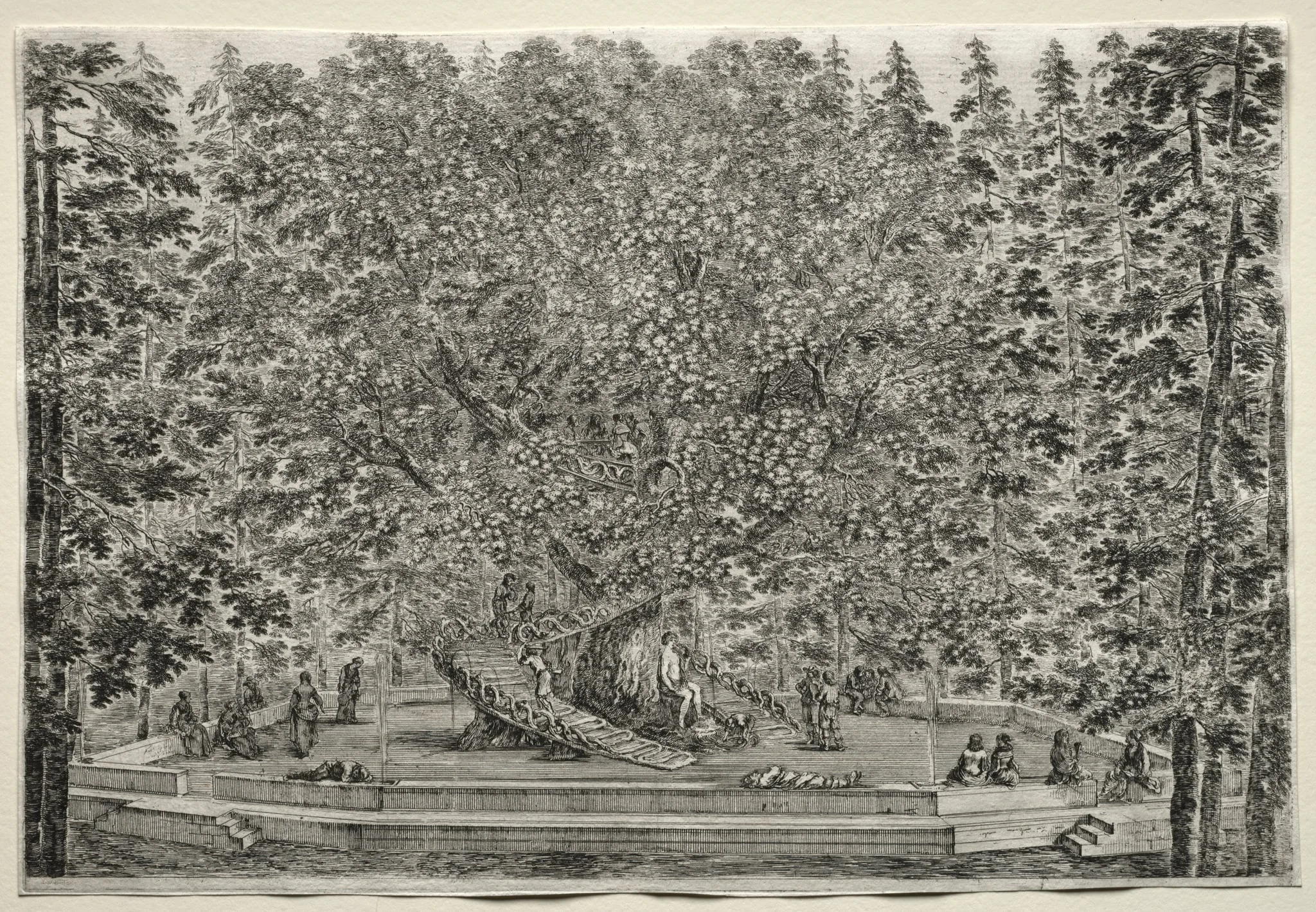 Views of the Villa of Pratolino:  The Inhabited Tree, by Stefano Della Bella, 1653