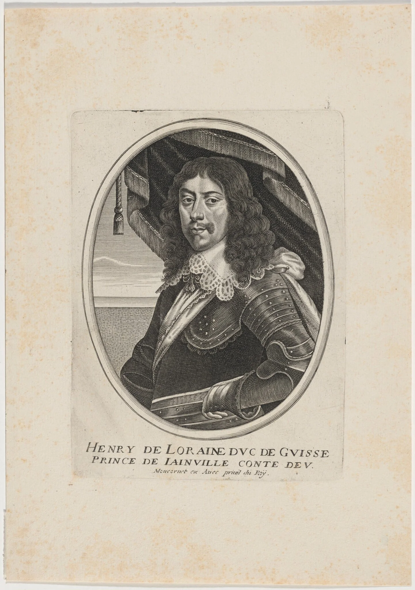 Henry de Lorraine, Fifth Duc de Guise, by Balthasar Moncornet, ink, 1634