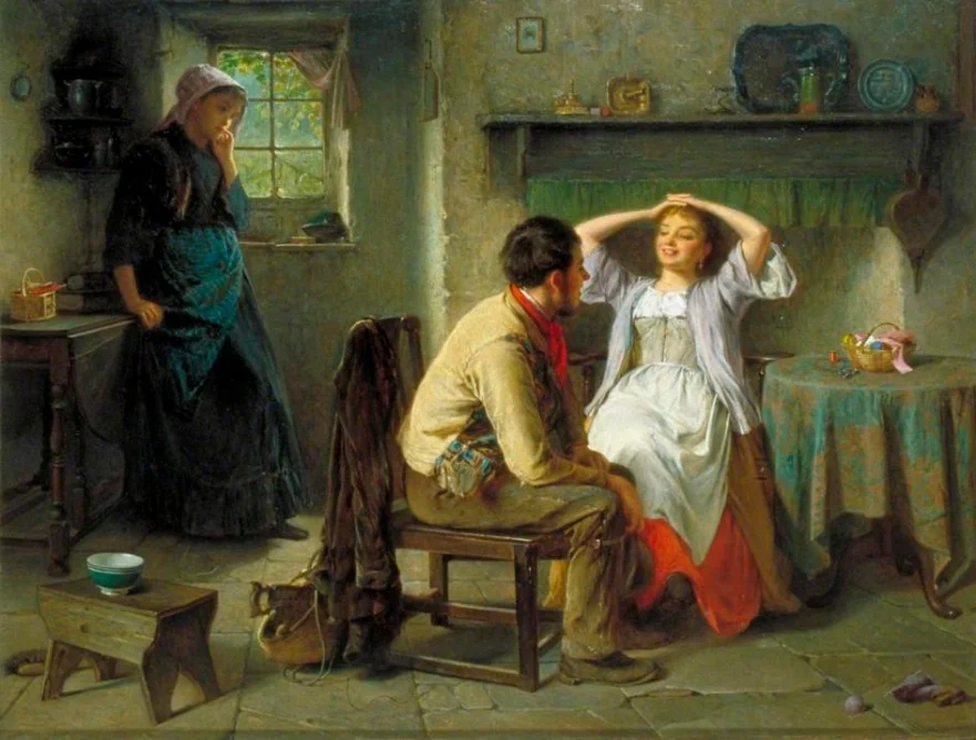 Jealousy and Flirtation, by Haynes King, oil, 1874