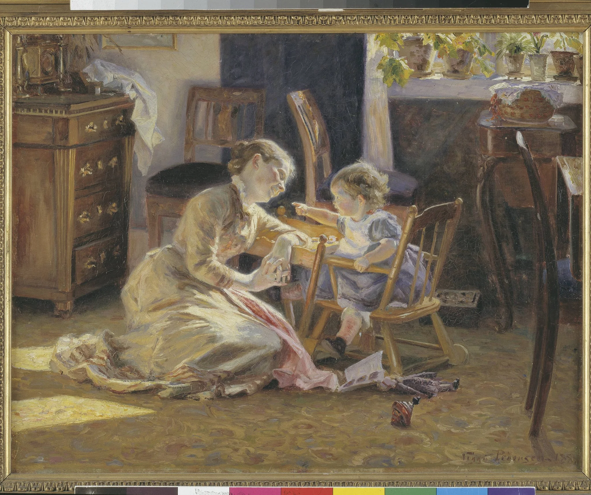 Sunshine in the Living Room. The Artist's Wife and Child