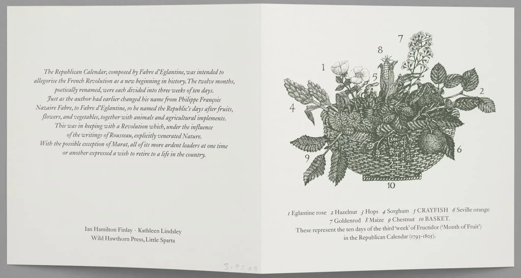 Untitled, by Kathleen Lindsley Ian Hamilton Finlay, ink, 1992