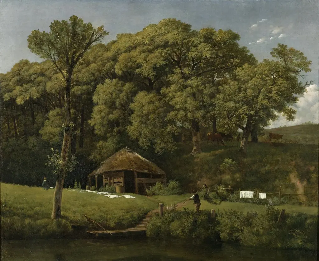 A Barn on the Bank of a Stream in Gelderland