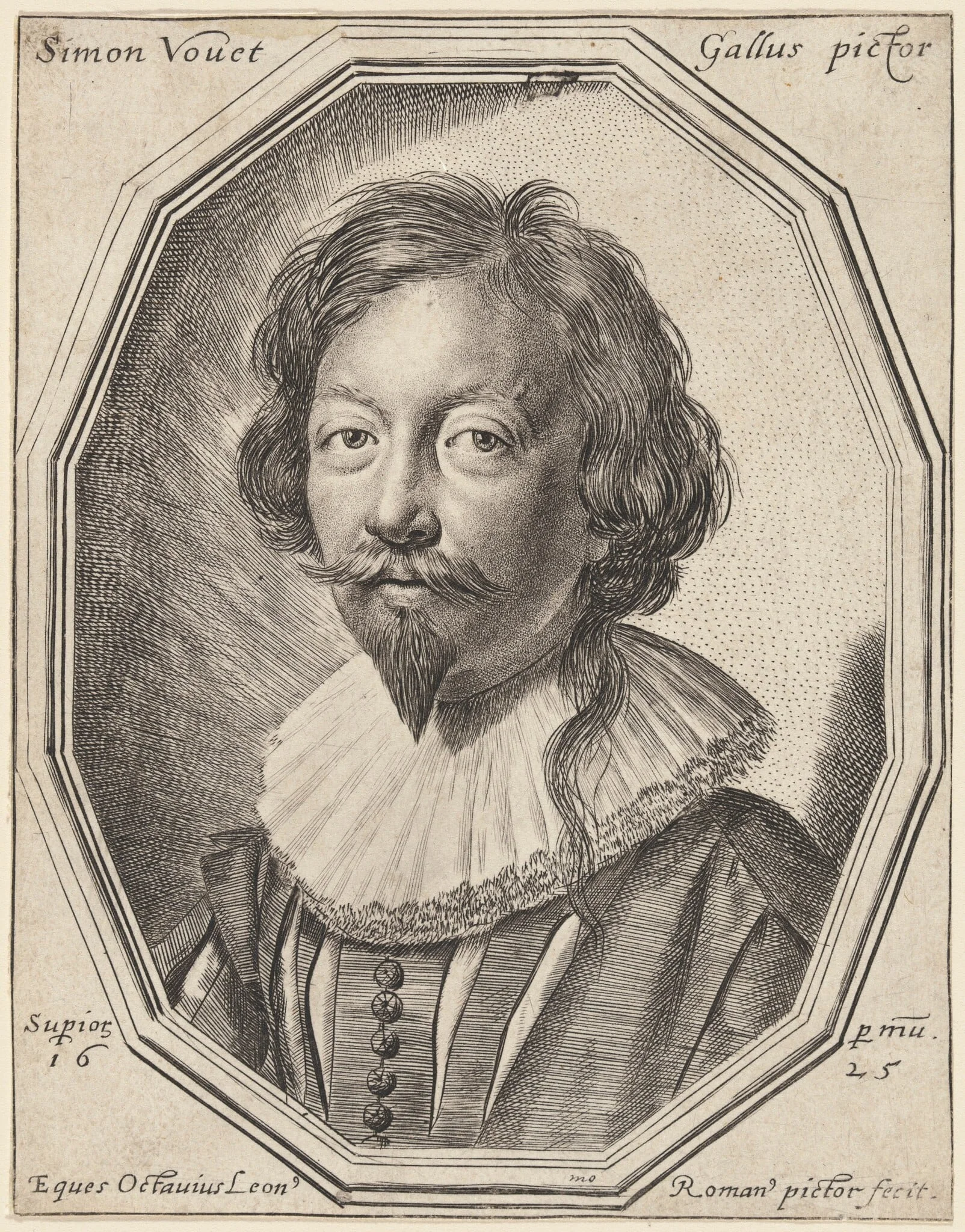 Simon Vouet, by Ottavio Leoni, ink, 1625