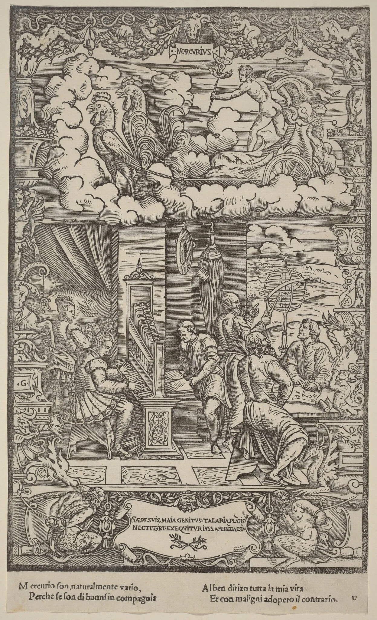 Mercury, by Gabriele Giolito de' Ferrara, ink, 1534
