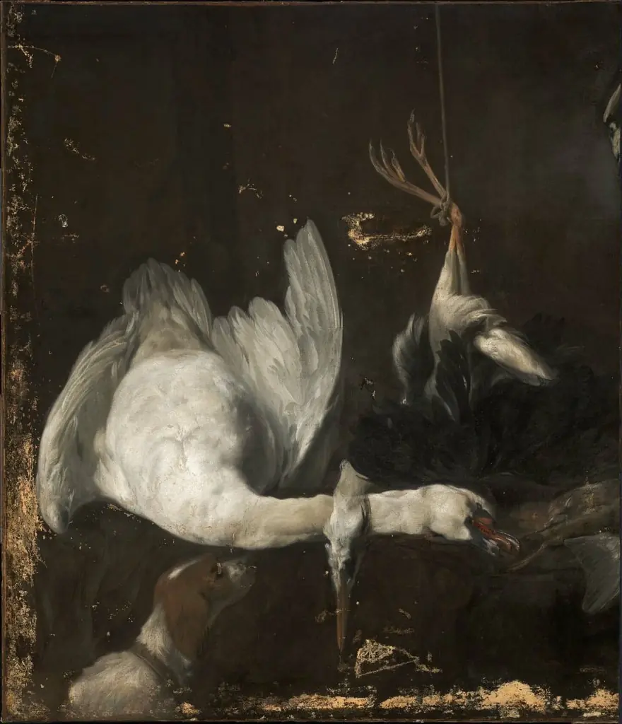 Still Life with Dead Heron and Swan