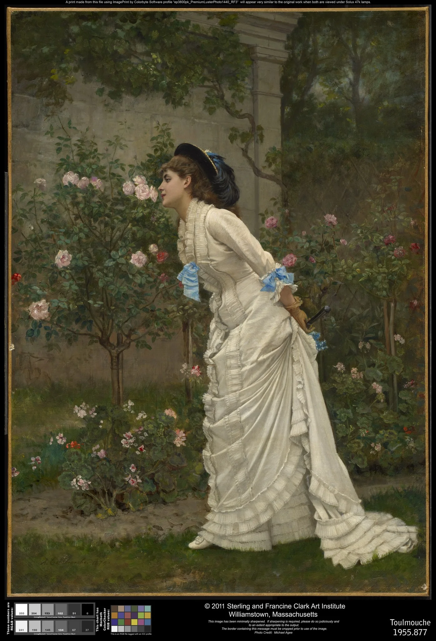 Woman and Roses, by Auguste Toulmouche, oil, 1890