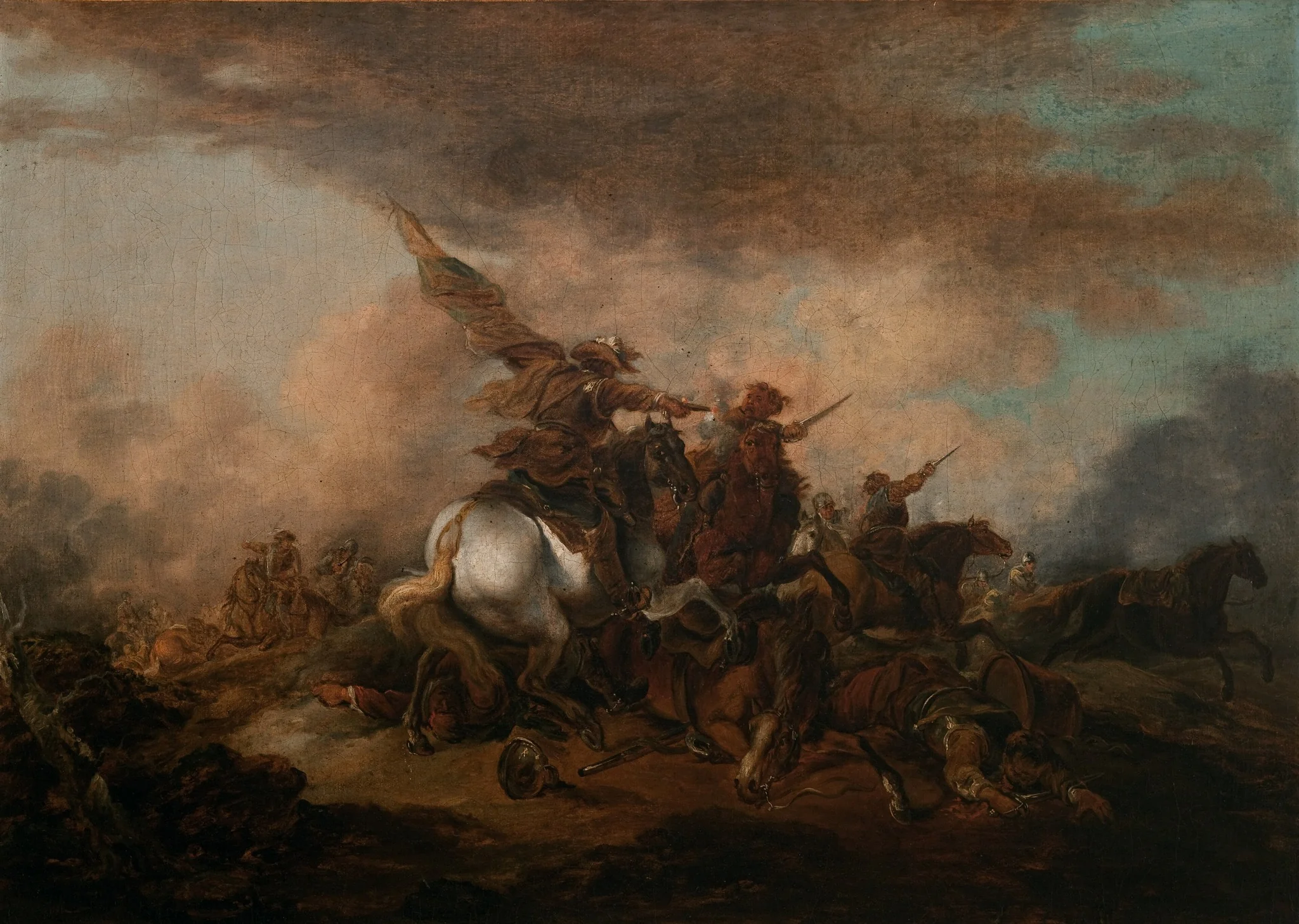 Battle Scene, by Aleksander Orłowski, oil, 1802