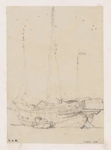 A junk with a small boat alongside