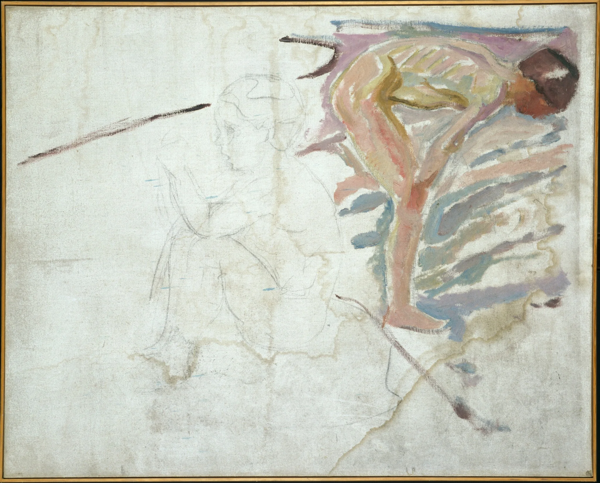 Alma Mater: Fragment, by Edvard Munch, charcoal, 1910