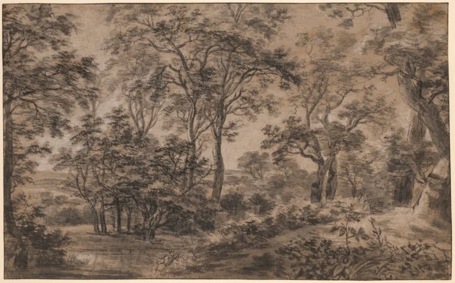 Wooded Landscape, by Antonie Waterloo, 1648