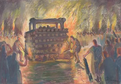 Pümpin, Fritz - Malerei, Gallorömische Kremation