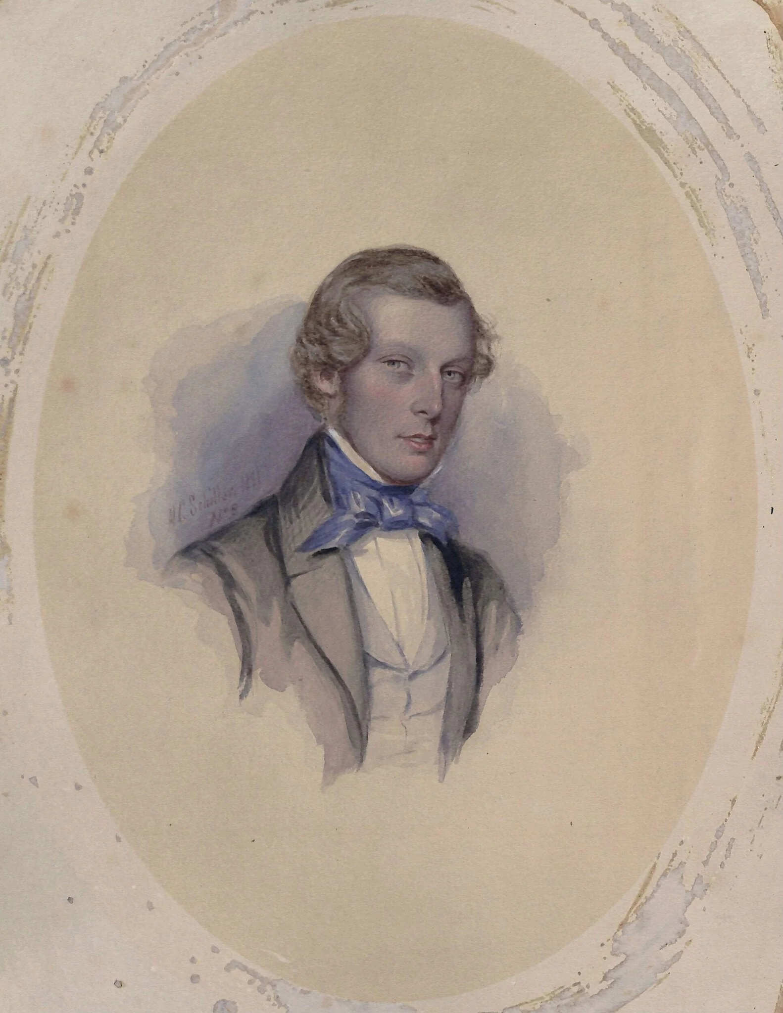 Henry Thornely, by H. Carl Schiller, watercolor, 1851