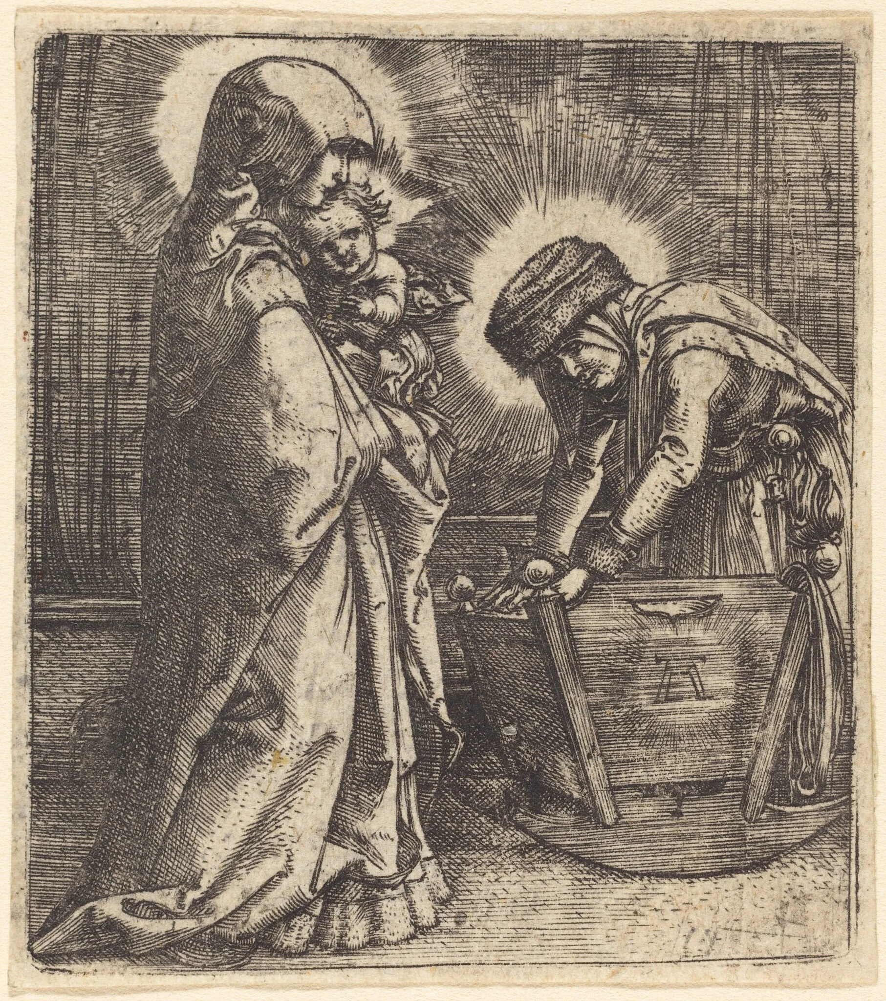 The Virgin and Child and Saint Anne, by Albrecht Altdorfer, ink, 1518