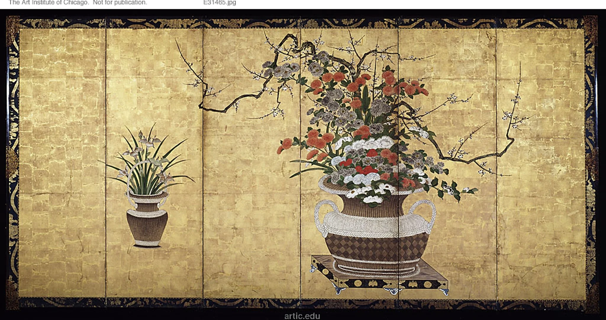 Baskets with Flowers of the Four Seasons, by Unknown, unspecified, 1750