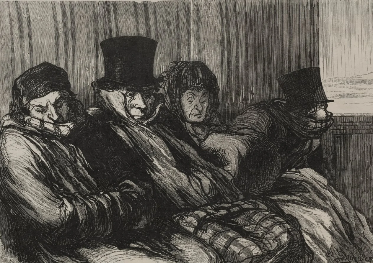 Holiday Train: Ten Degrees of Boredom and Bad Mood, by Honoré Daumier, 1862