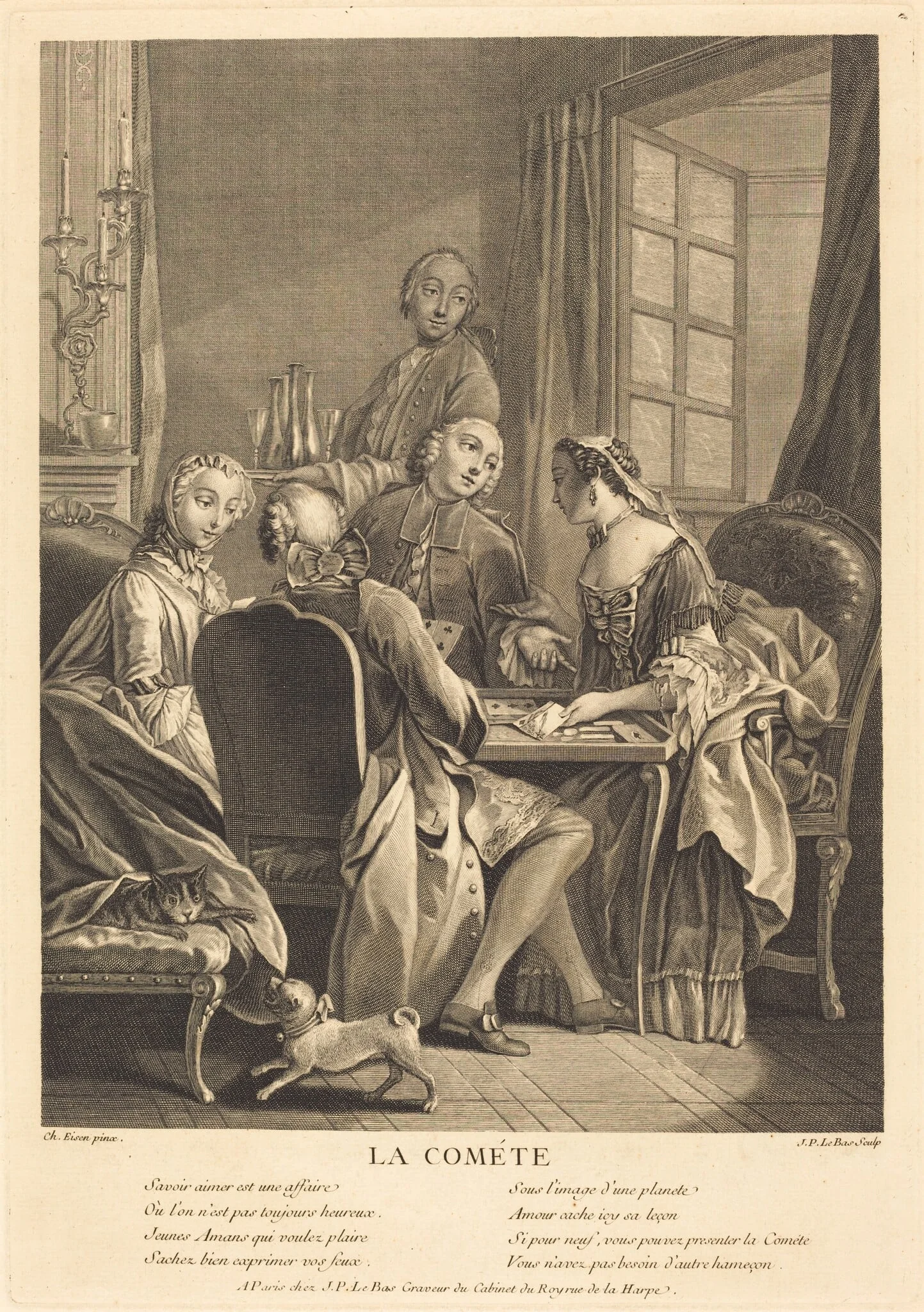 La comete, by Jacques-Philippe Le Bas, ink, 1745