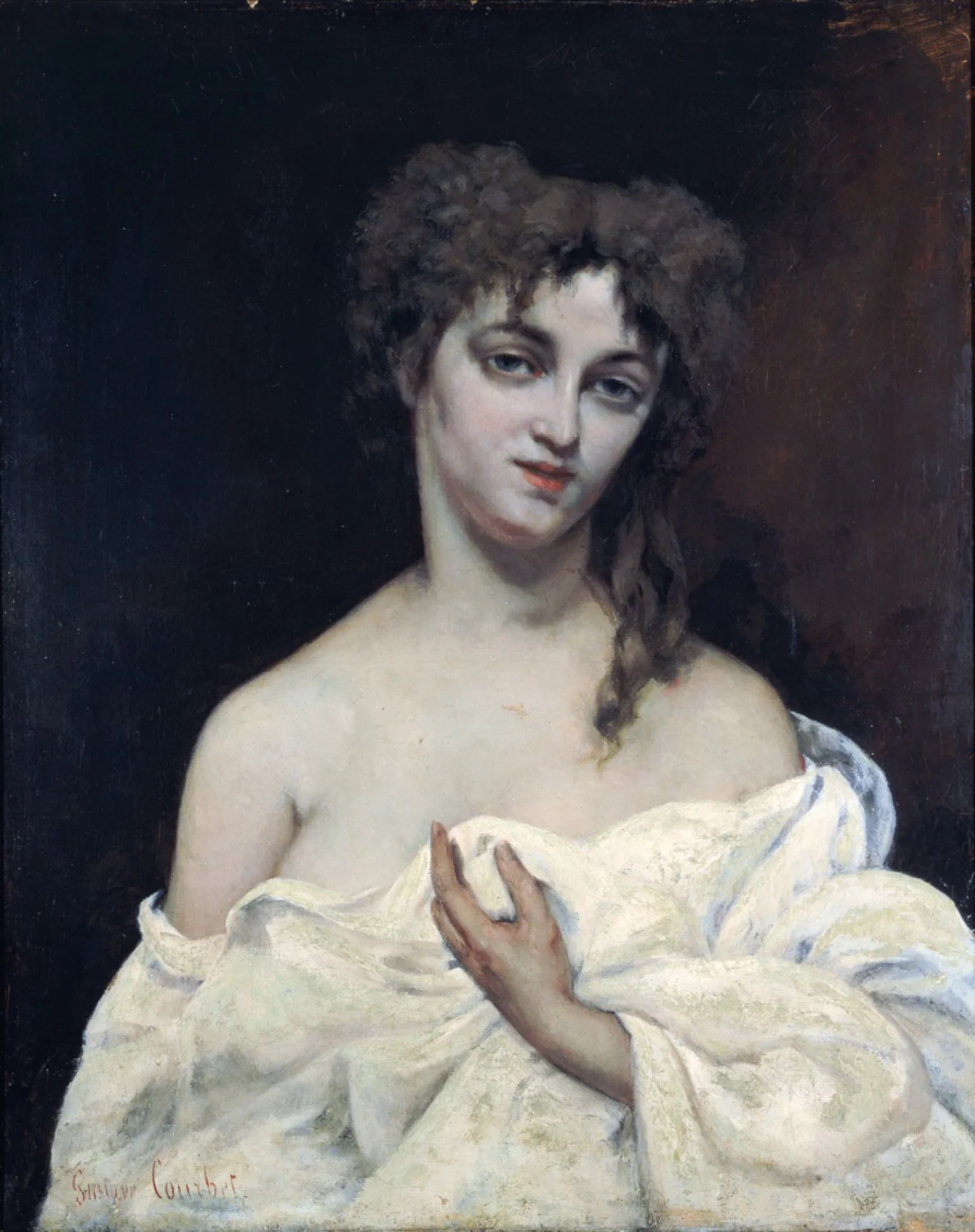 Woman with Bared Breast, by Gustave Courbet, oil, 1867