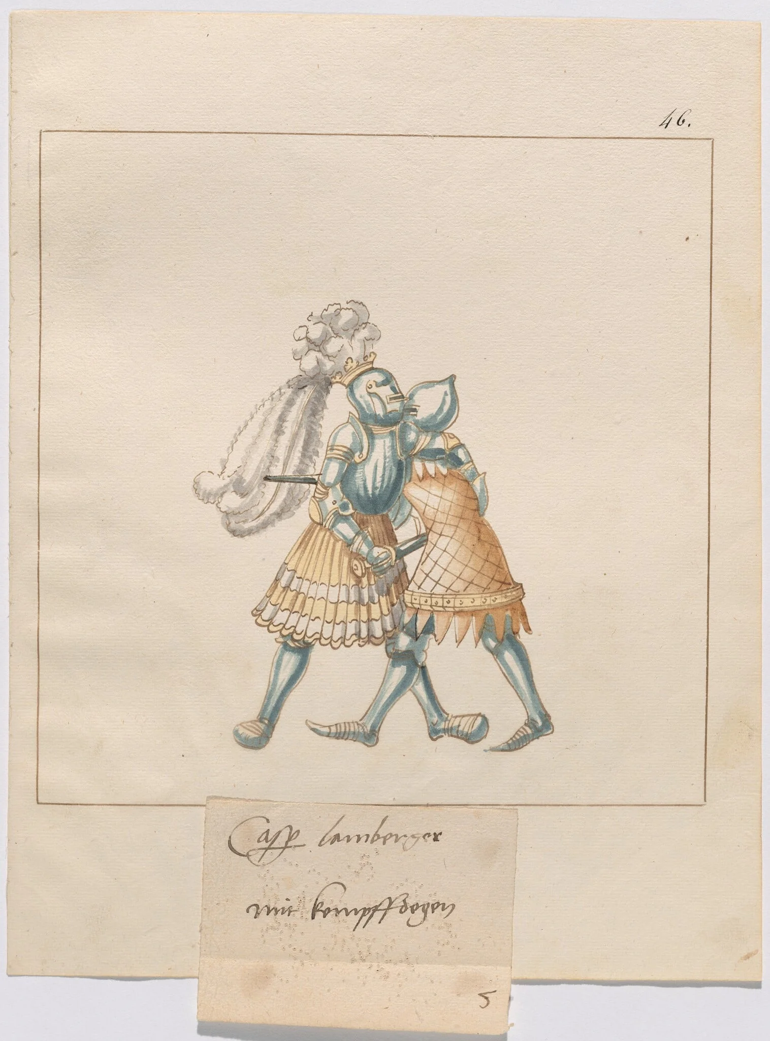 Foot Combat with Daggers, by German 16th Century, ink, 1514
