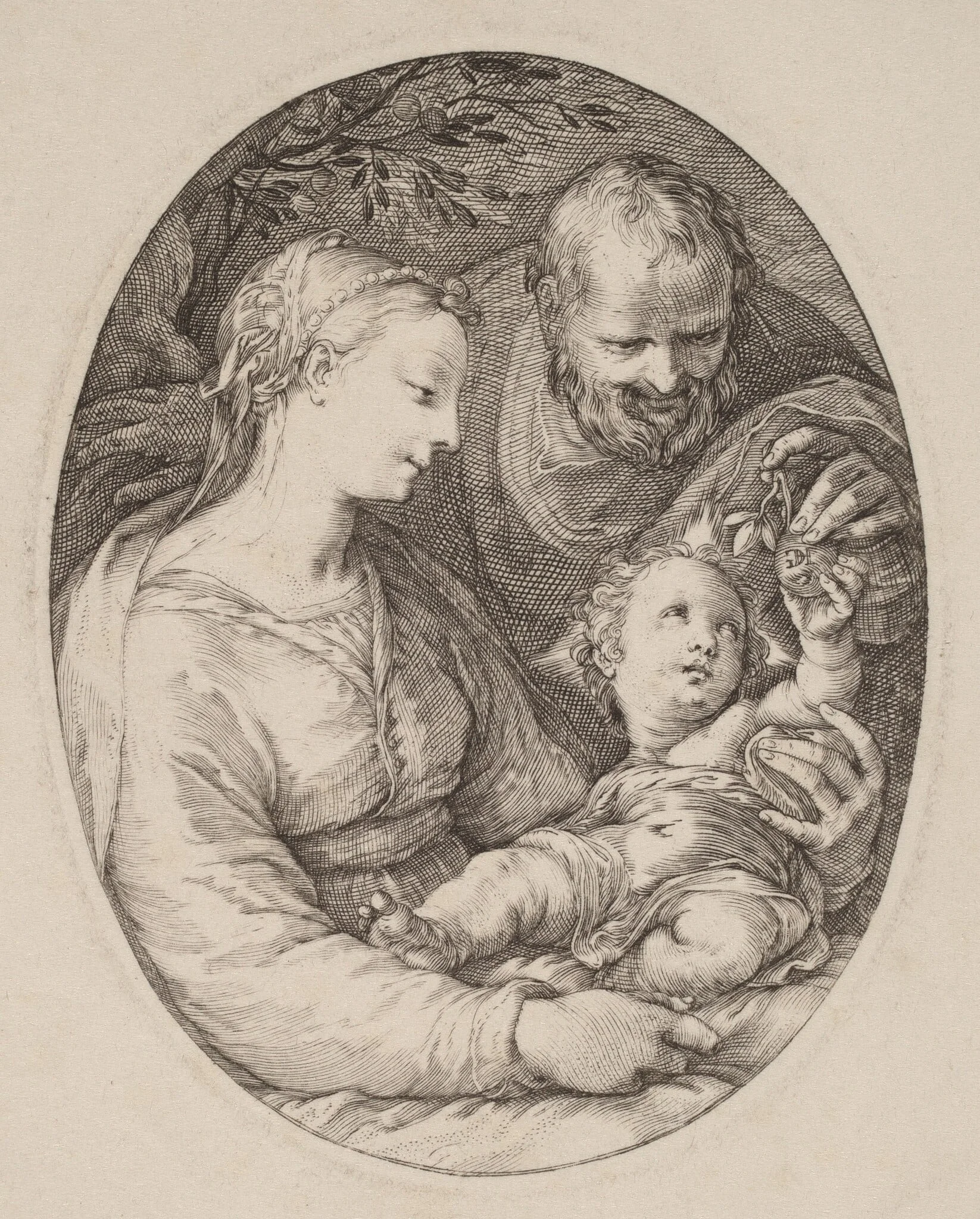 The Holy Family, by Hendrik Goltzius, ink, 1583