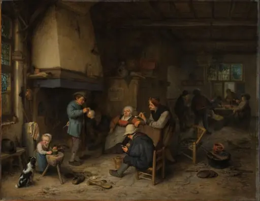 Boerengezelschap binnenshuis