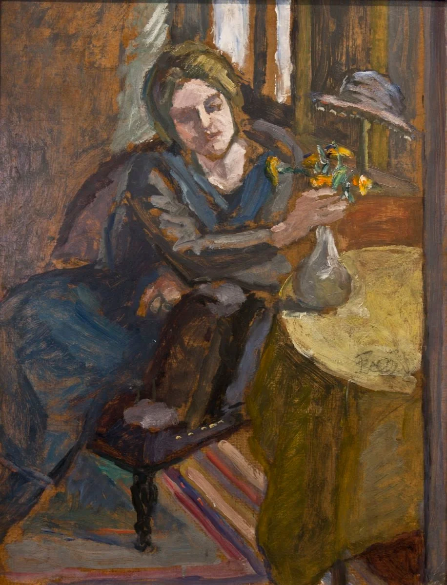 Fată și vas cu flori, by Theodor Pallady, 1921