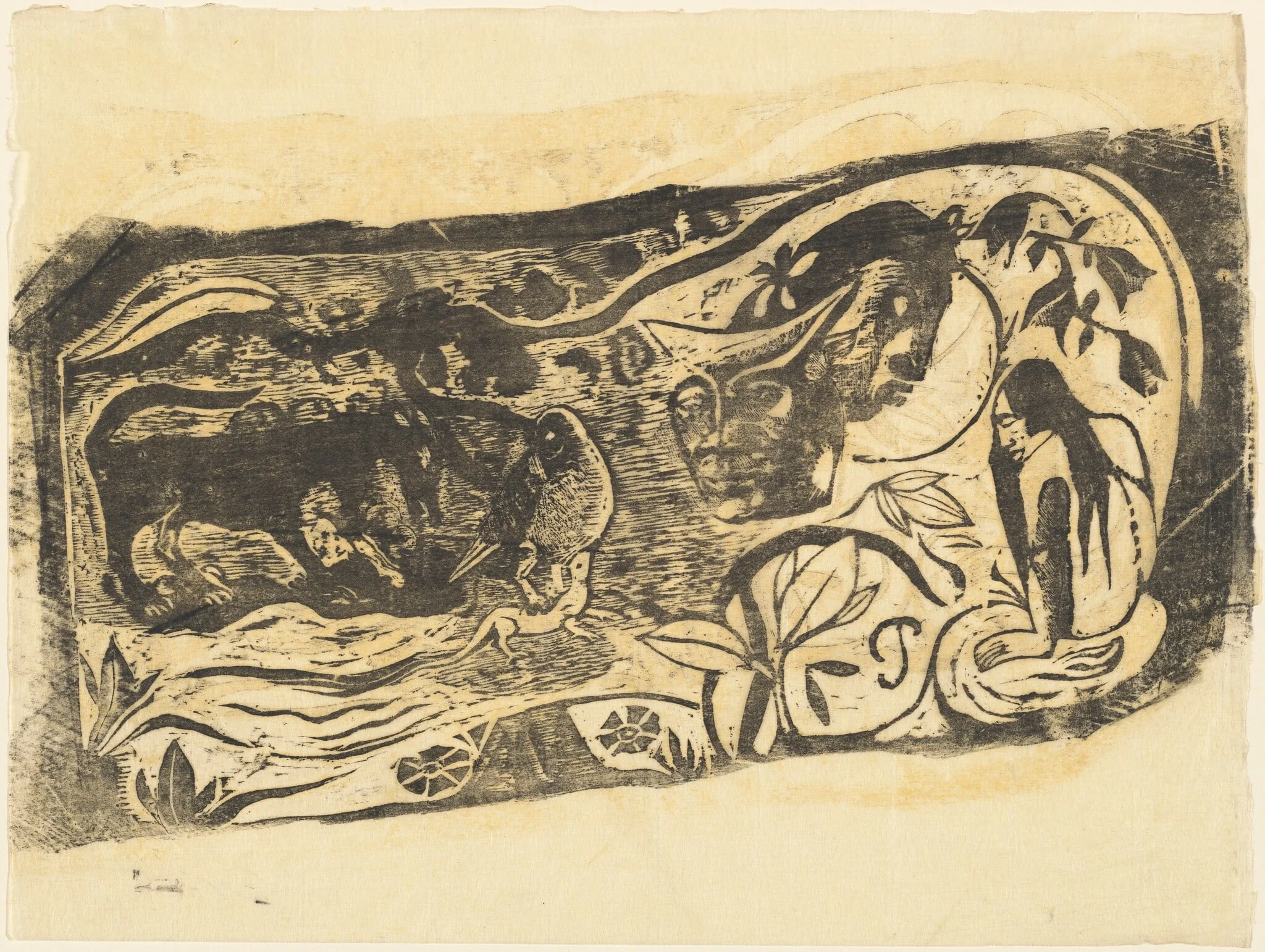 Plate with the Head of a Horned Devil (Planche au diable cornu)