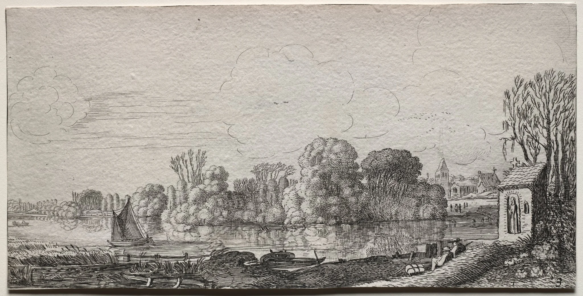 Landscapes: A Little Chapel by a Pond, by Jan van de Velde, 1634