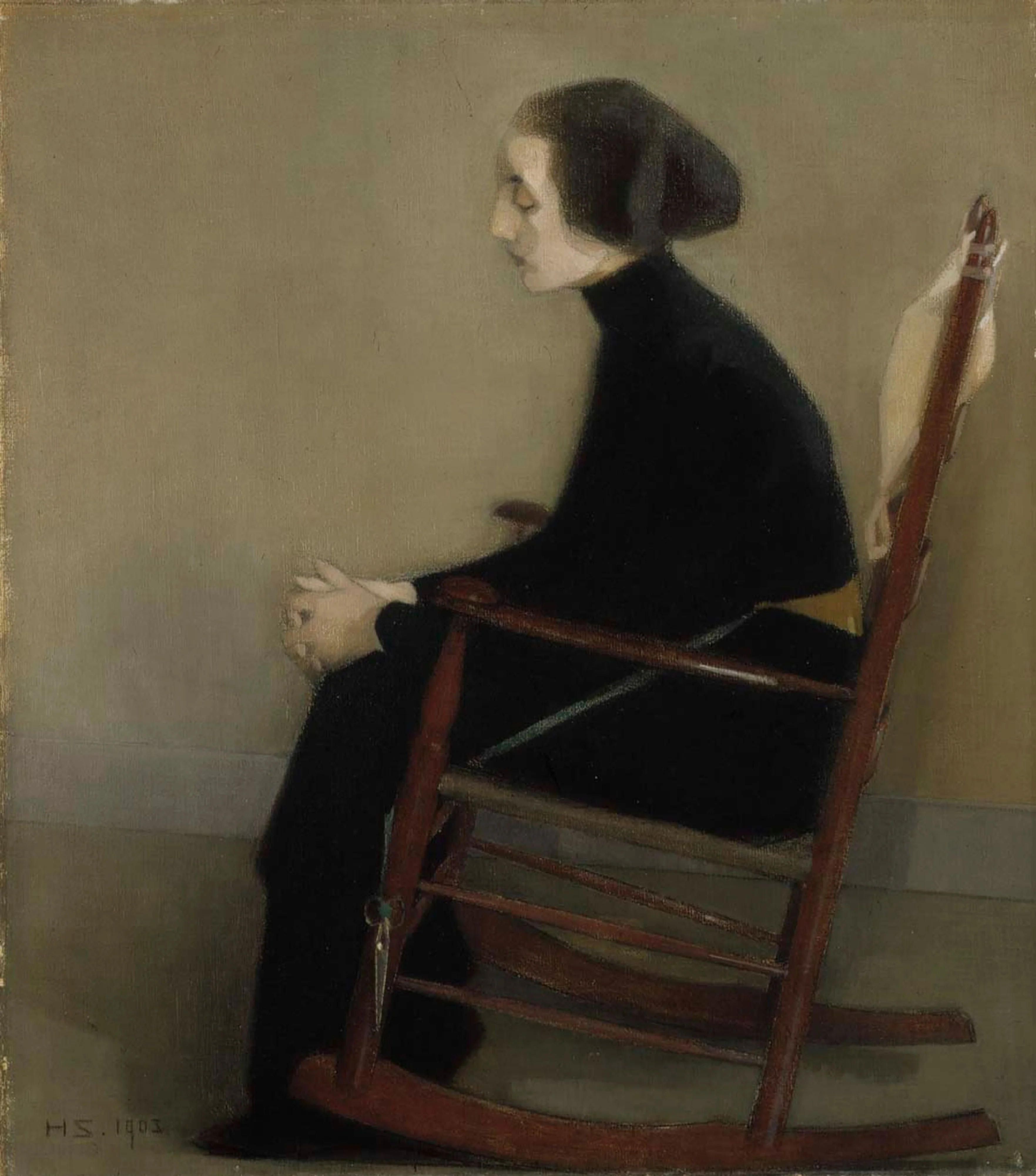 The Seamstress (The Working Woman), by Helene Schjerfbeck, oil, 1905