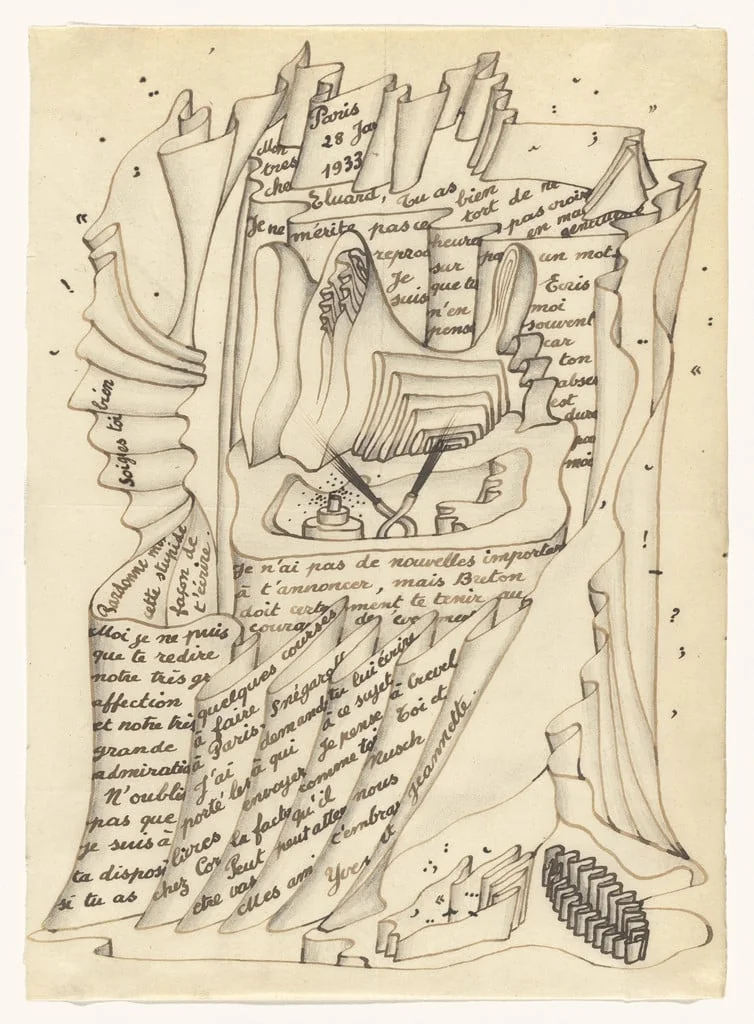 Untitled, by Yves Tanguy, graphite, 1933