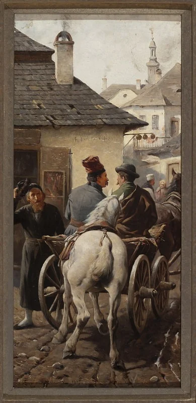 To the town, by Zygmunt Ajdukiewicz, oil, 1893