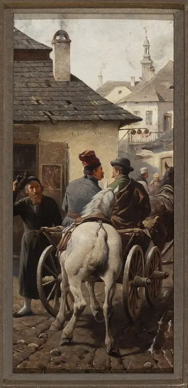 To the town