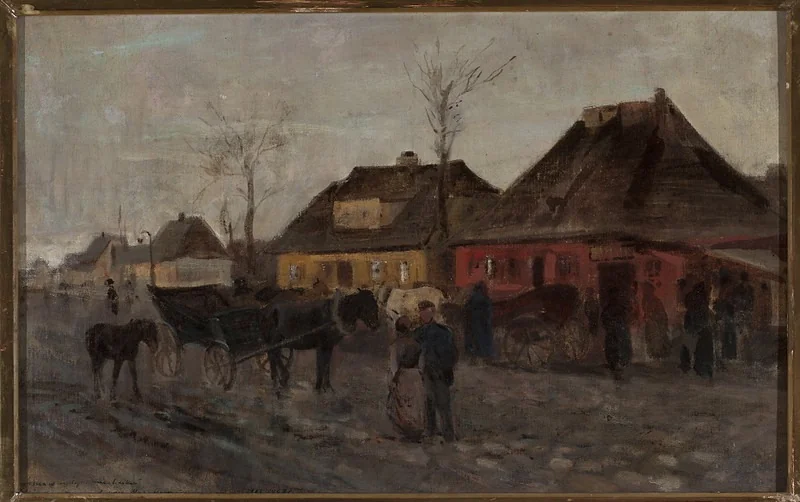 Springtime in a small town, sketch