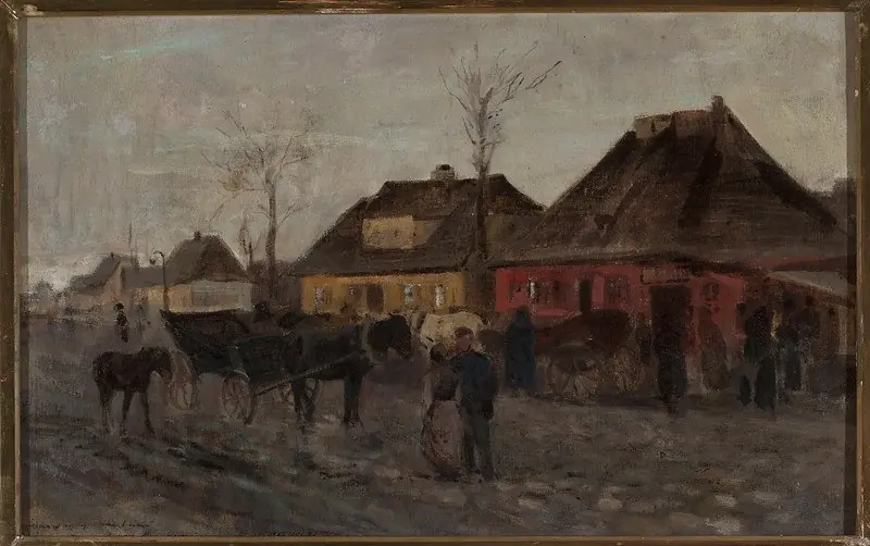 Springtime in a small town, sketch
