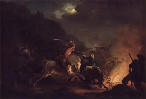 Skirmish at Night between Norwegian and Swedish Cavalry