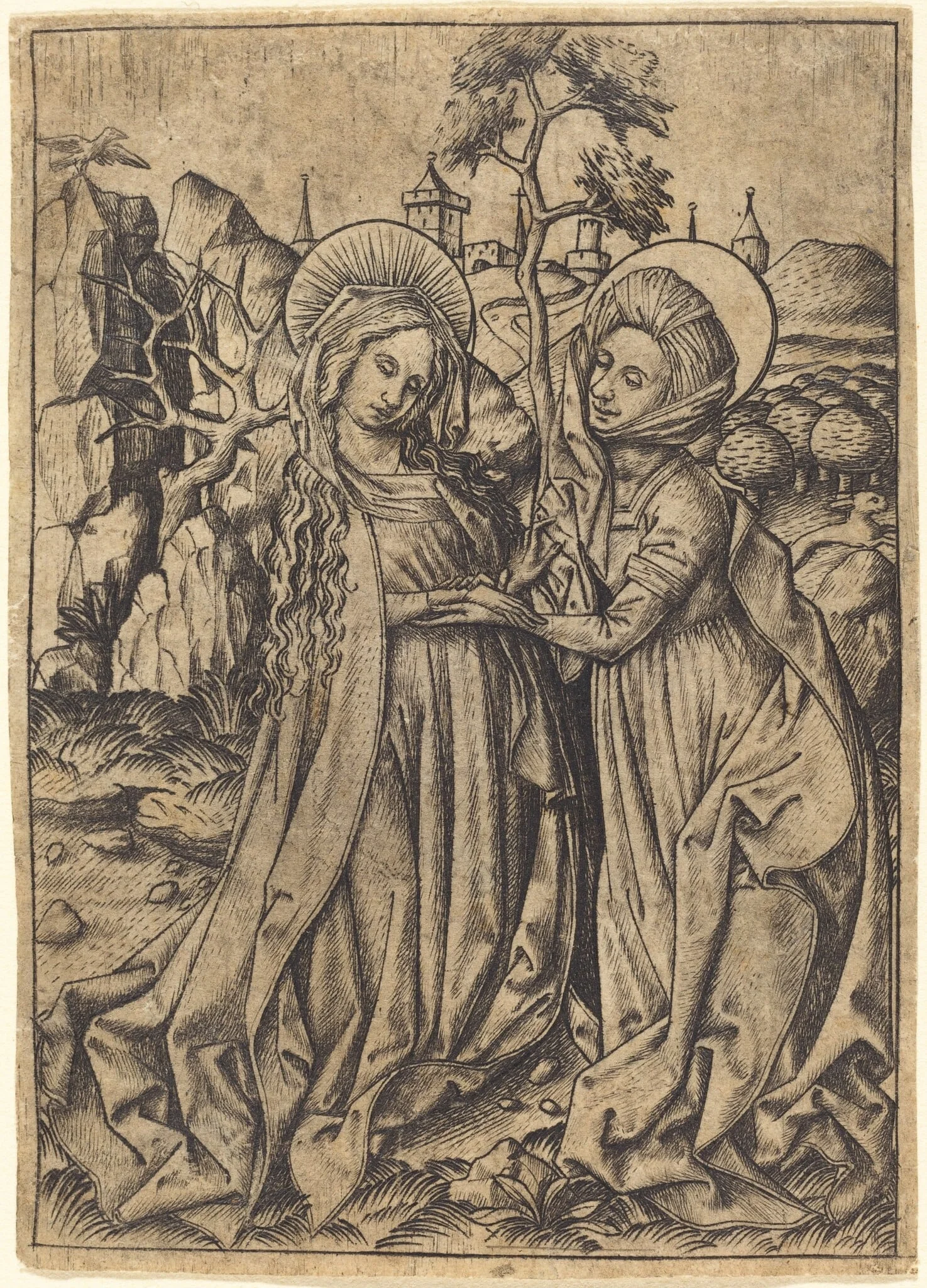 The Visitation, by Master E.S., ink, 1455